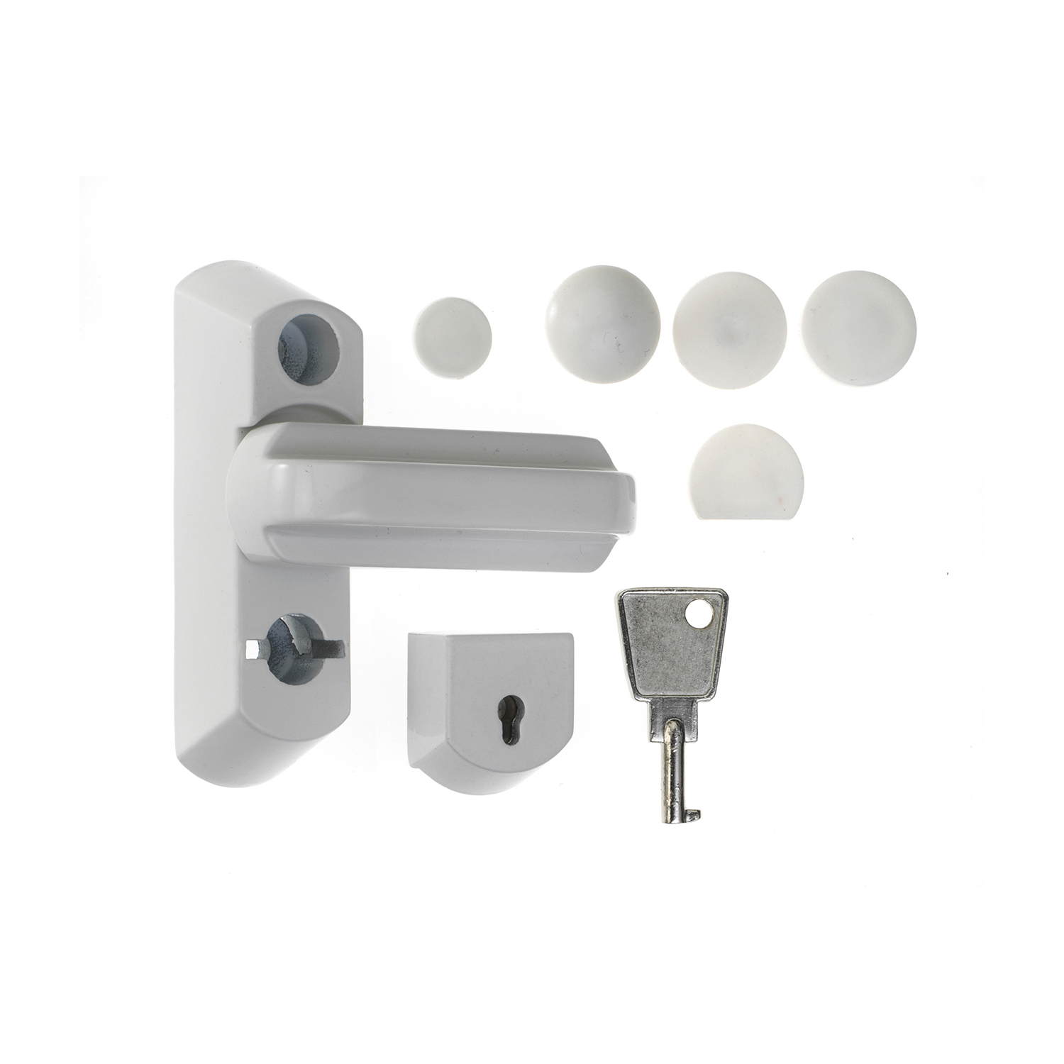 Sash Jammer for PVCu Windows Lockable, White, Clam Sash Jammer for PVCu Windows Lockable, White, Clam